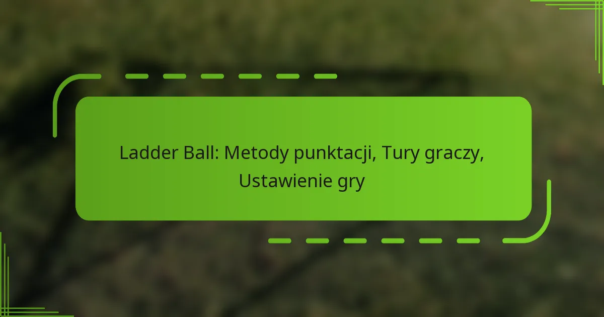 Ladder Ball: Metody punktacji, Tury graczy, Ustawienie gry