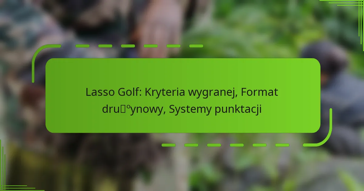 Lasso Golf: Kryteria wygranej, Format drużynowy, Systemy punktacji