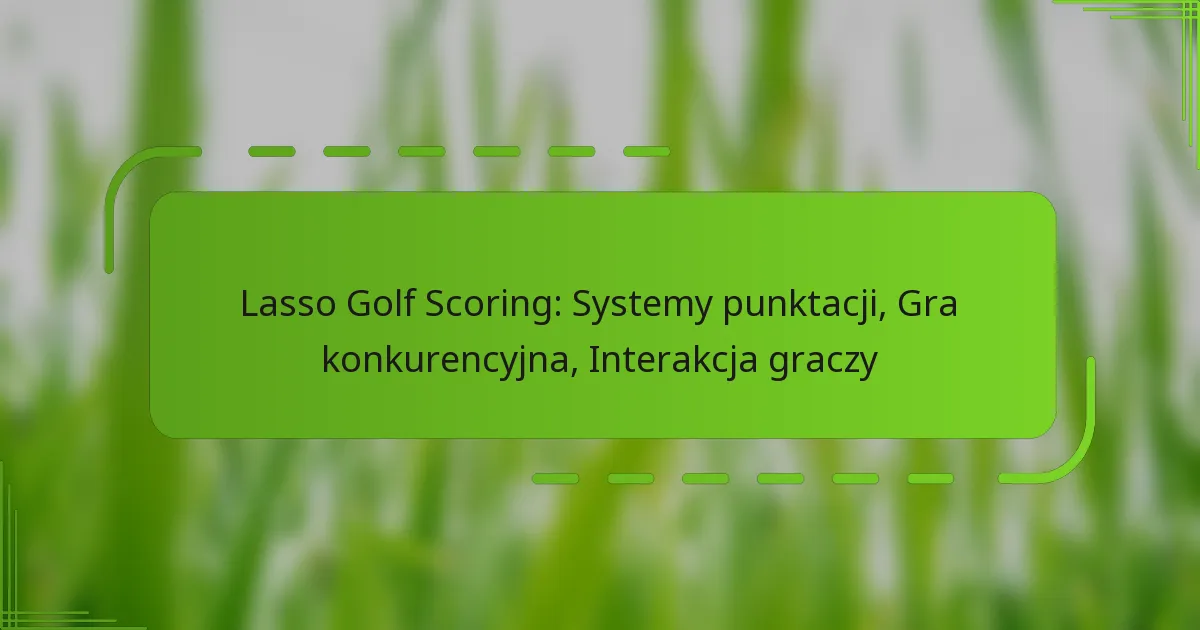 Lasso Golf Scoring: Systemy punktacji, Gra konkurencyjna, Interakcja graczy