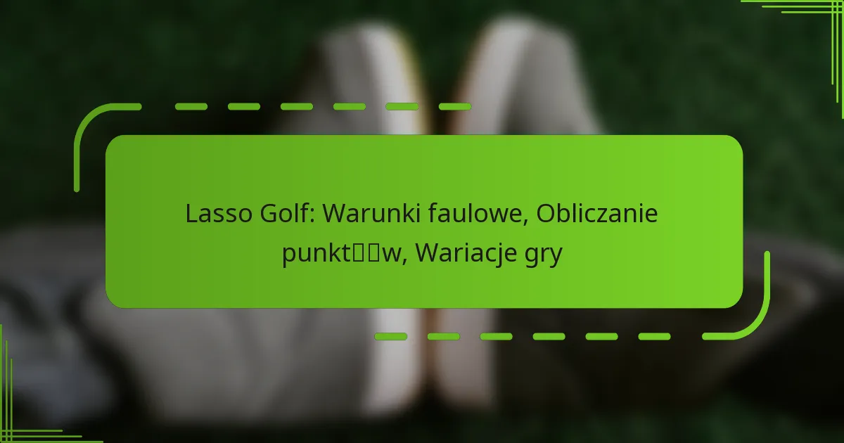 Lasso Golf: Warunki faulowe, Obliczanie punktów, Wariacje gry