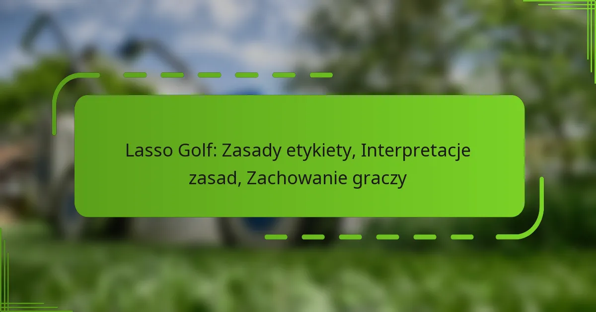 Lasso Golf: Zasady etykiety, Interpretacje zasad, Zachowanie graczy
